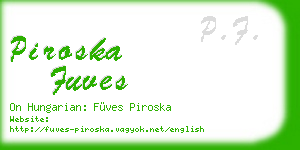piroska fuves business card