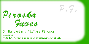 piroska fuves business card